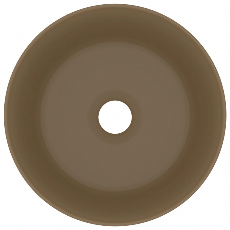 Luxuriöses Waschbecken Rund Matt Creme 40x15 cm Keramik