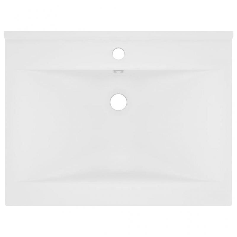 Luxus-Waschbecken mit Hahnloch Matt-Weiß 60x46 cm Keramik
