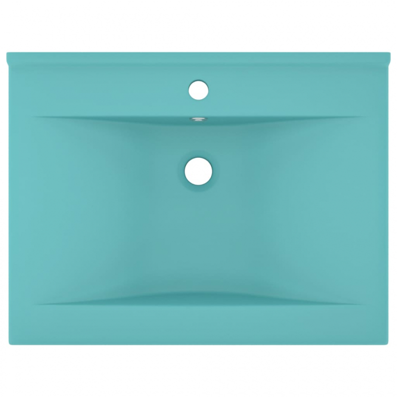 Luxus-Waschbecken mit Hahnloch Matt-Hellgrün 60x46 cm Keramik