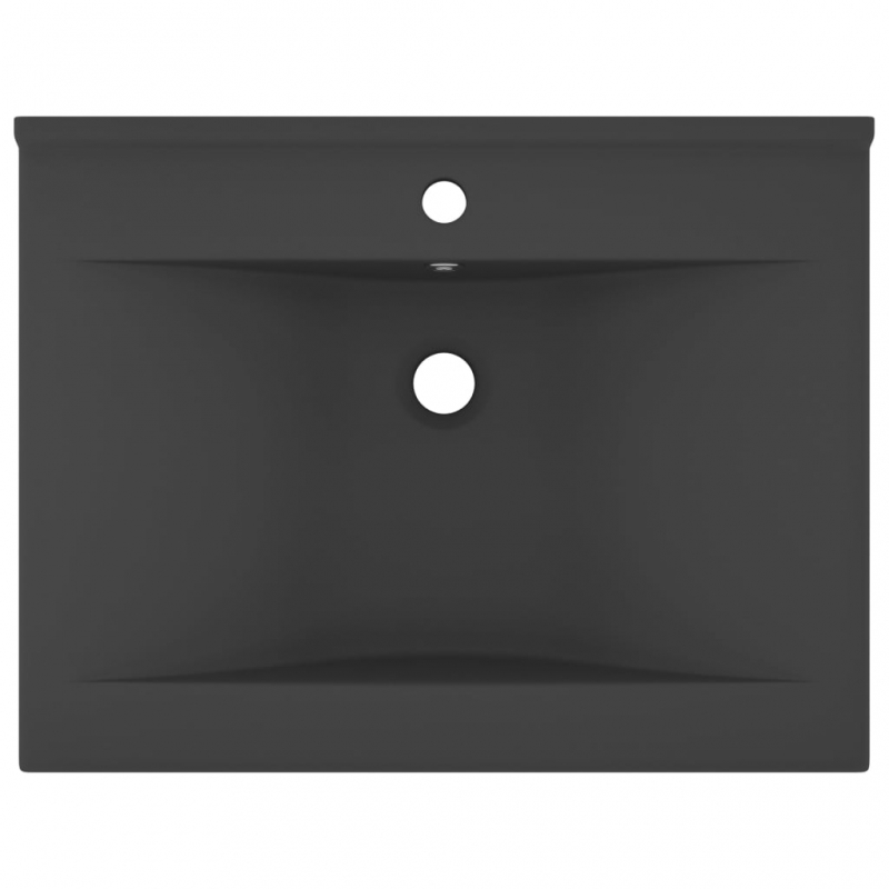 Luxus-Waschbecken mit Hahnloch Matt-Dunkelgrau 60x46 cm Keramik
