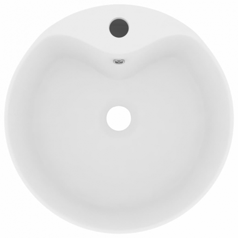 Luxus-Waschbecken mit Überlauf Matt-Weiß 36x13 cm Keramik
