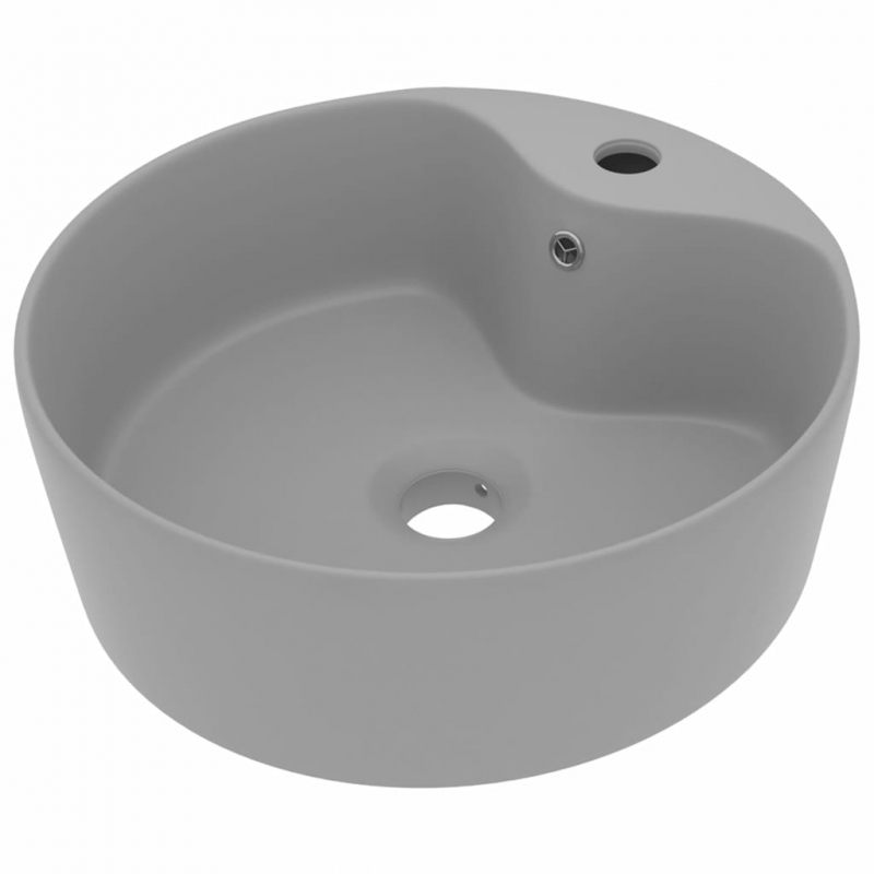 Luxus-Waschbecken mit Überlauf Matt Hellgrau 36x13 cm Keramik