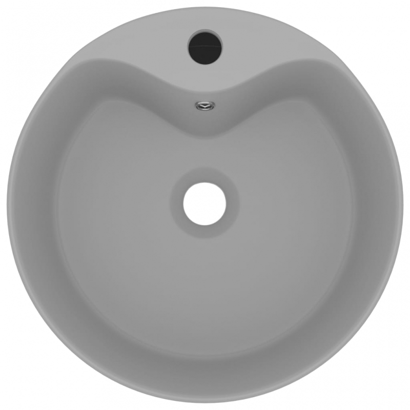 Luxus-Waschbecken mit Überlauf Matt Hellgrau 36x13 cm Keramik