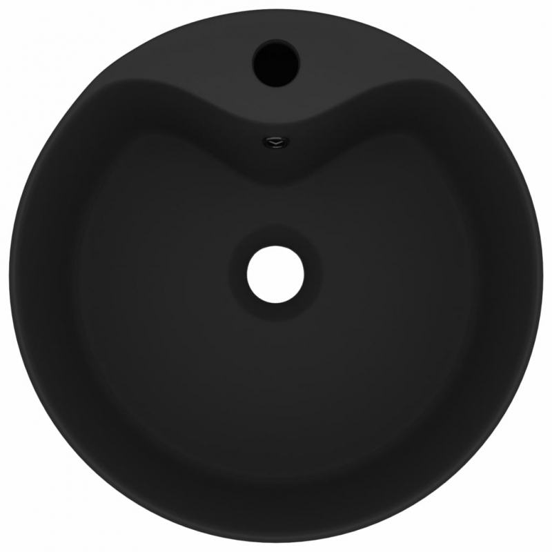 Luxus-Waschbecken mit Überlauf Matt-Schwarz 36x13 cm Keramik