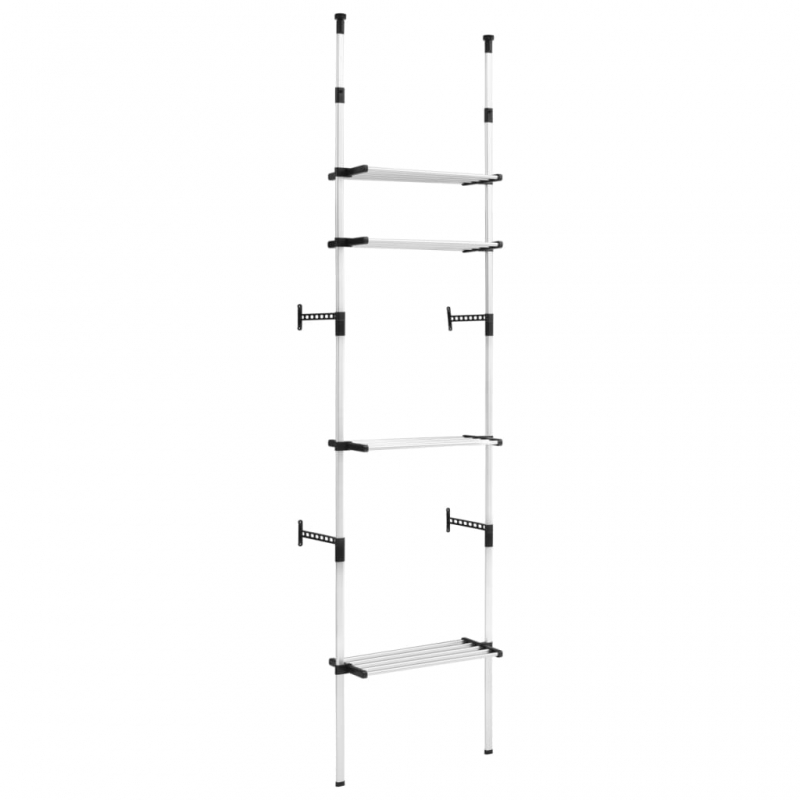 Teleskop-Garderobe mit Regalen Aluminium