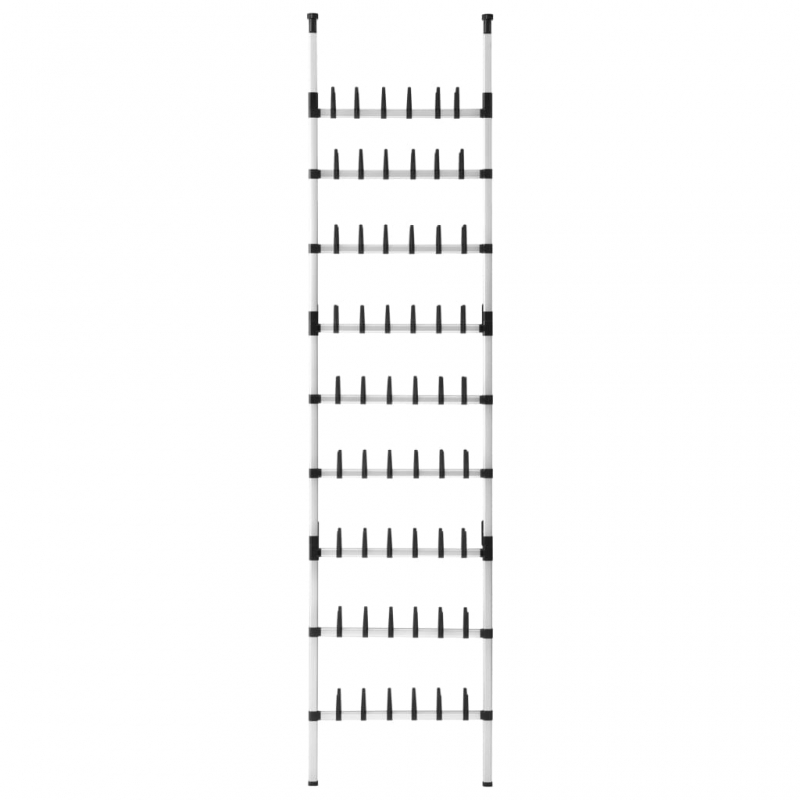 Teleskop-Schuhregal mit Stangen Aluminium