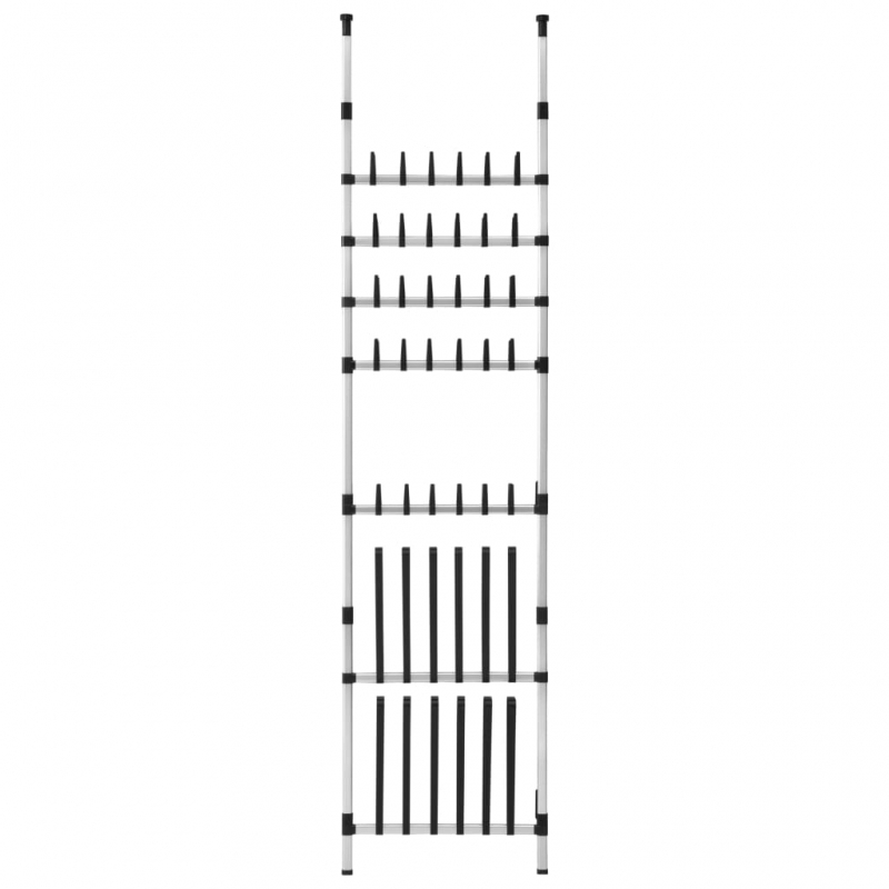 Teleskop-Schuhregal mit Stangen Aluminium