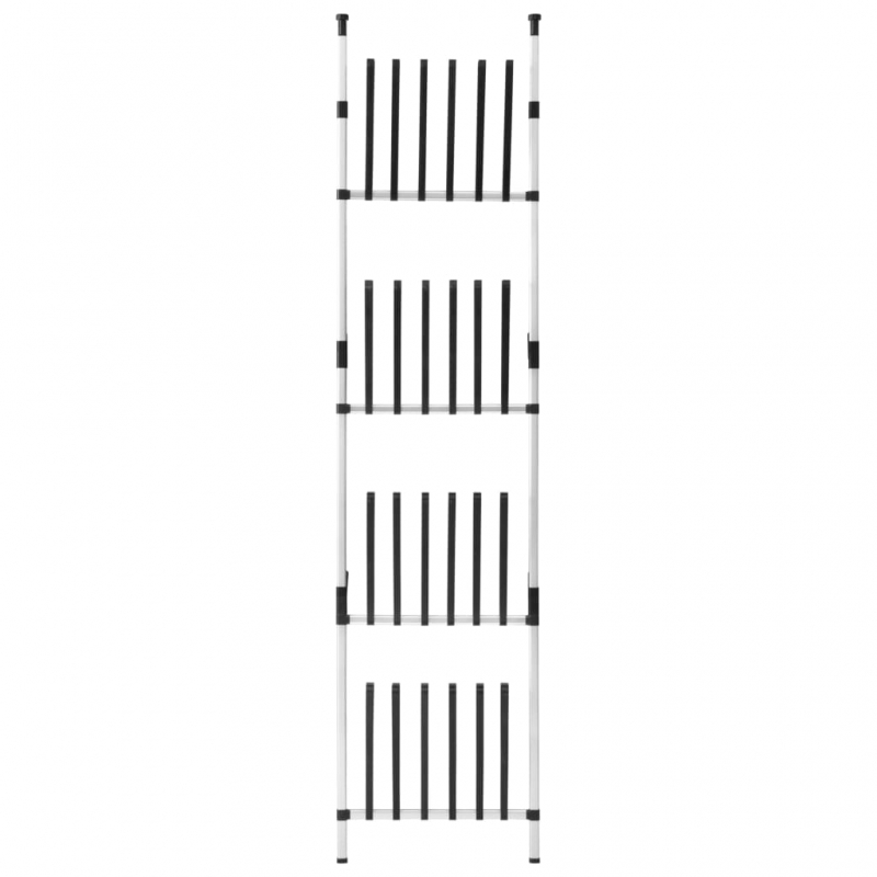 Teleskop-Stiefelregal mit Stangen Aluminium