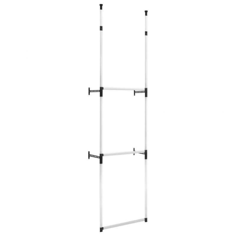 Teleskop-Garderobe mit Stangen Aluminium