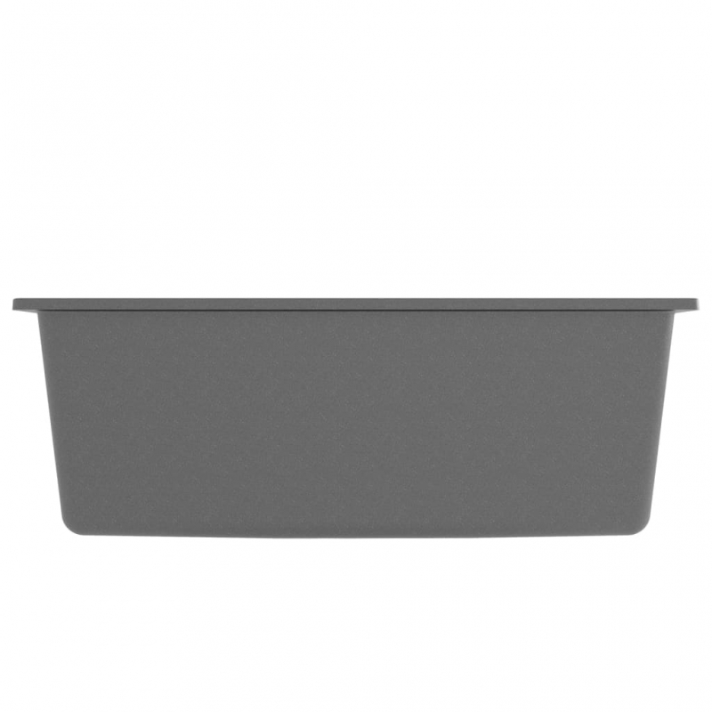 Küchenspüle mit Überlauf Grau Granit