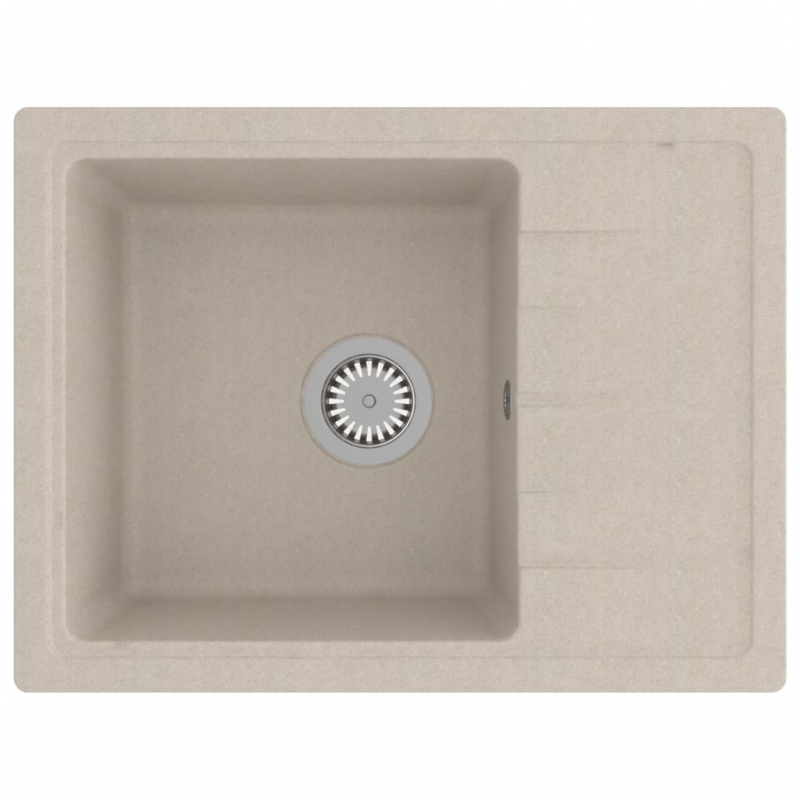 Küchenspüle mit Überlauf Oval Beige Granit