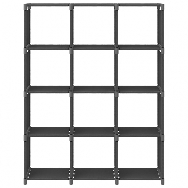 Würfel-Regal 12 Fächer Grau 103x30x141 cm Stoff
