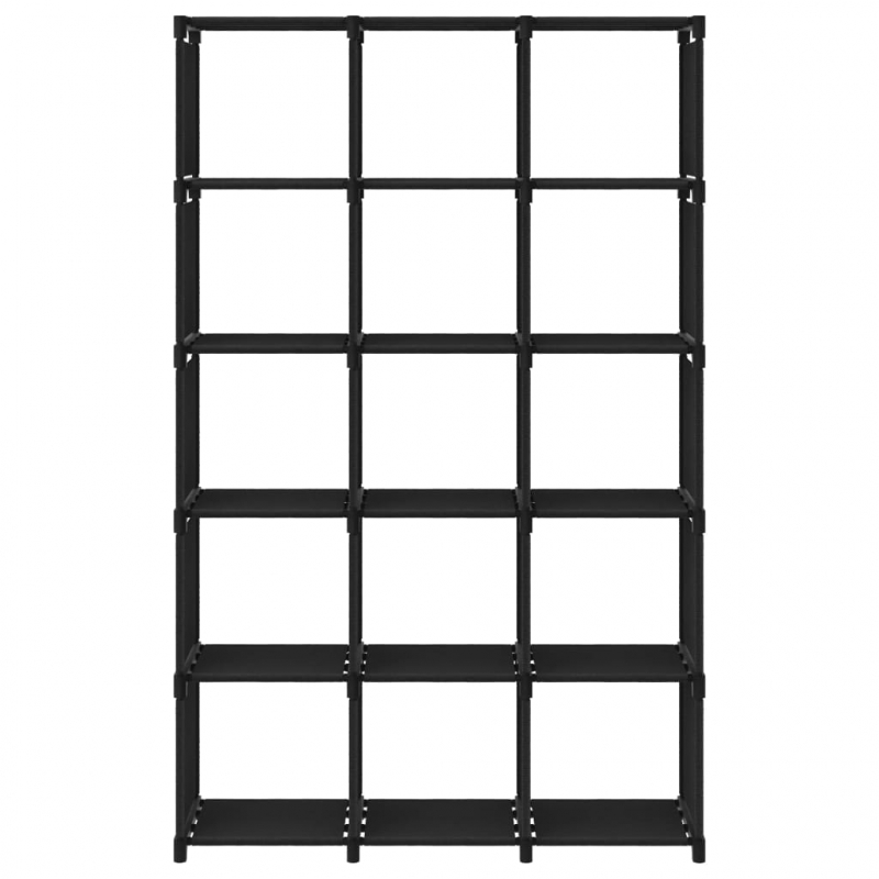 Würfelregal mit 15 Fächern Schwarz 103x30x175,5 cm Stoff
