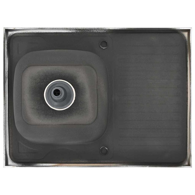 Spüle mit Abtropffläche Set Silbern 800x600x155 mm Edelstahl