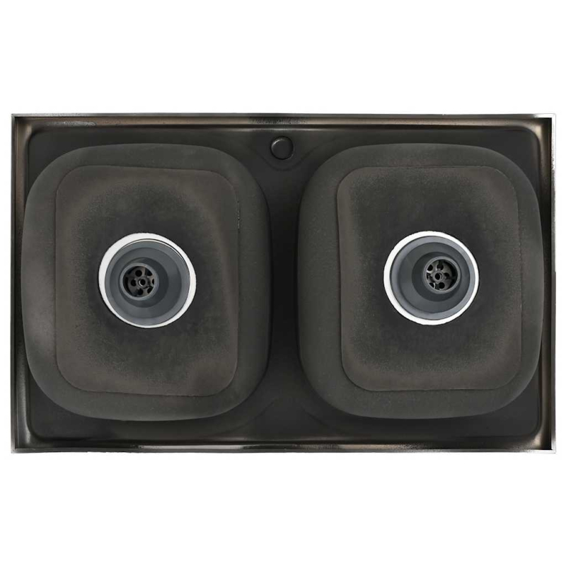 Doppelspüle Silbern 800x500x155 mm Edelstahl