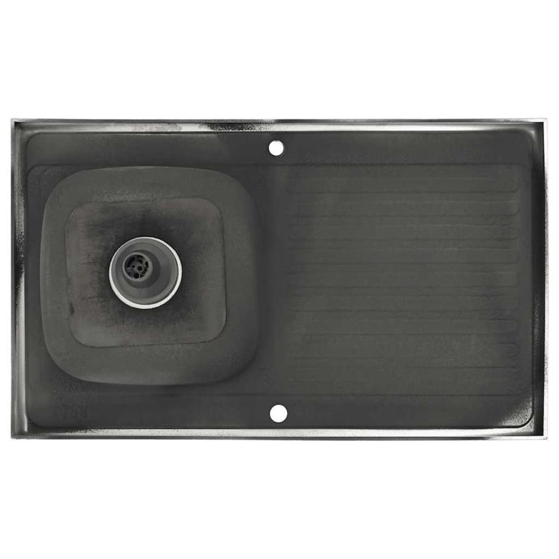 Spüle mit Abtropffläche Set Silbern 1000x600x155 mm Edelstahl