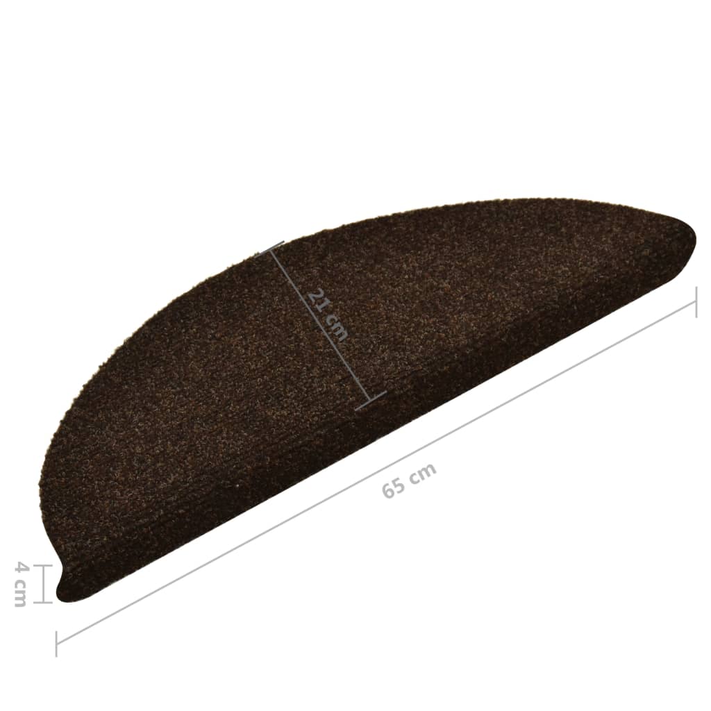 Treppenmatten Selbstklebend 15 Stk. Braun 65x21x4cm Nadelvlies