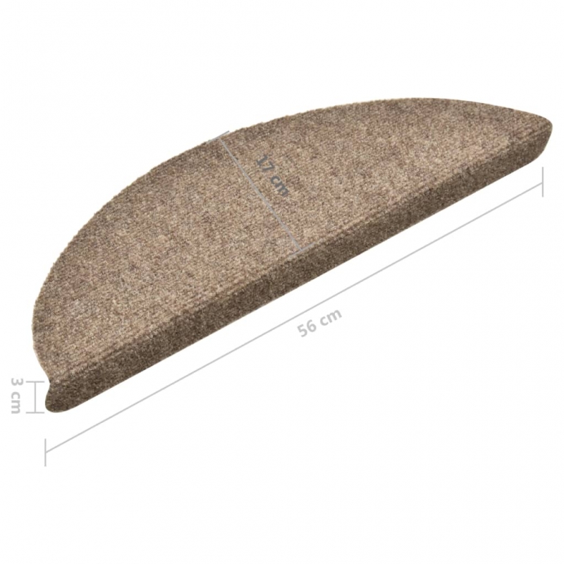 Treppenmatten Selbstklebend 15 Stk. Creme 56x17x3cm Nadelvlies