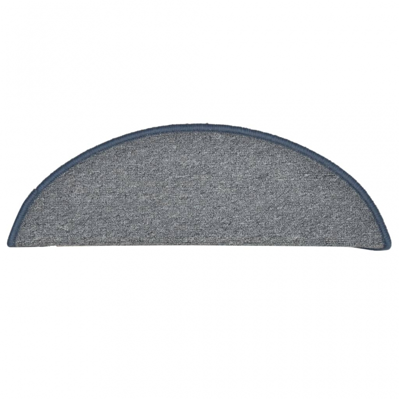 Treppenmatten 15 Stk. Hellgrau und Blau 56x17x3 cm