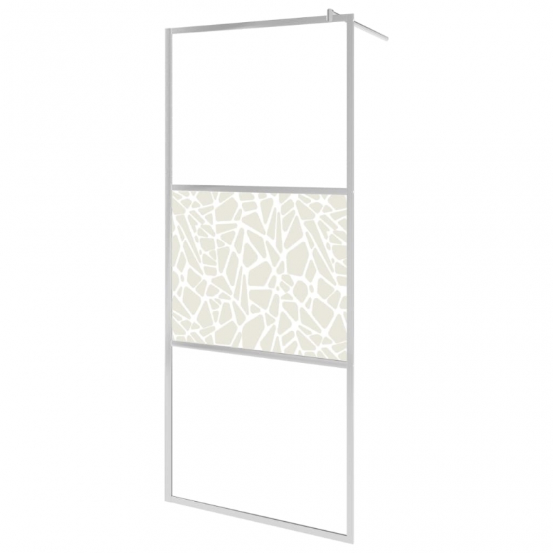 Duschwand für Begehbare Dusche ESG-Glas Steindesign 90x195 cm