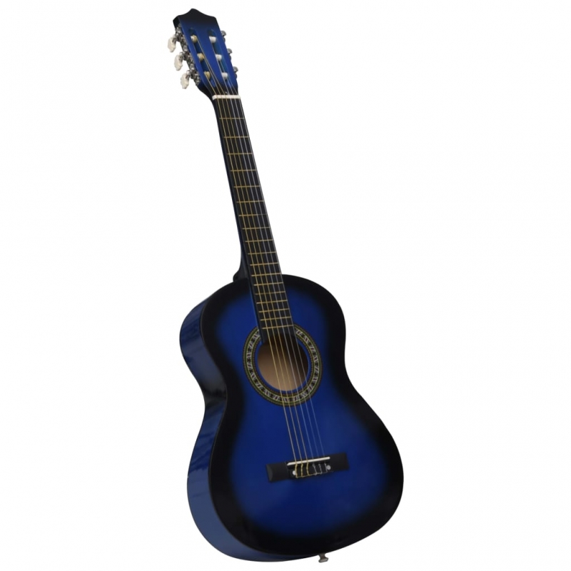 Klassikgitarre für Anfänger und Kinder mit Tasche Blau 1/2 34