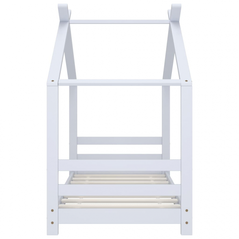 Kinder-Bettgestell Weiß Massivholz Kiefer 70x140 cm