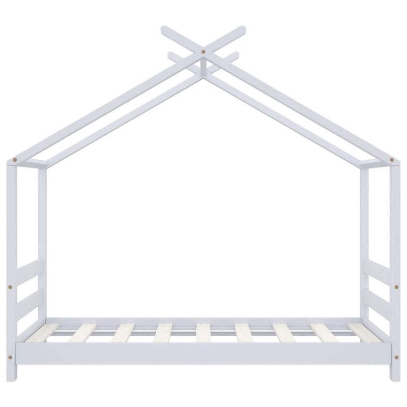 Kinder-Bettgestell Weiß Massivholz Kiefer 70x140 cm