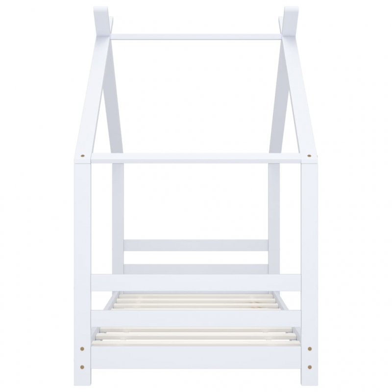 Kinder-Bettgestell Weiß Massivholz Kiefer 80x160 cm