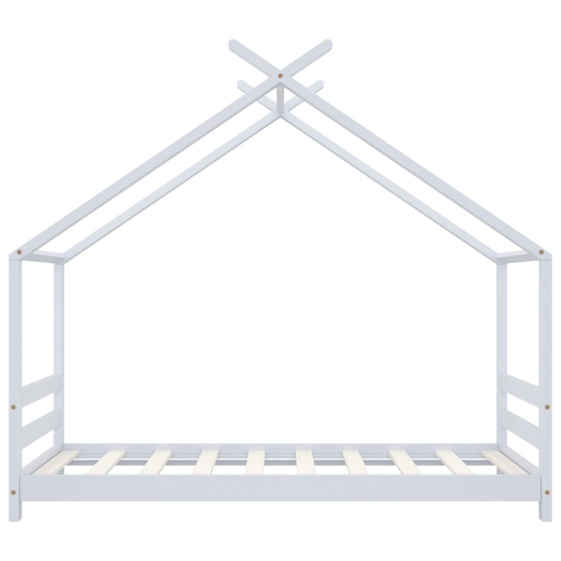 Kinder-Bettgestell Weiß Massivholz Kiefer 80x160 cm