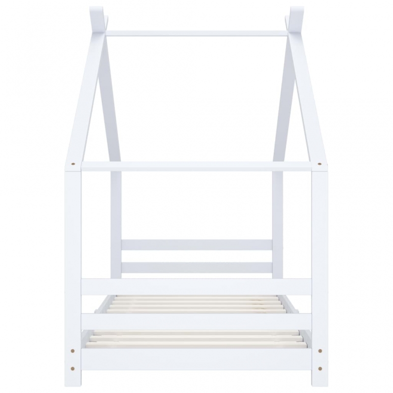 Kinder-Bettgestell Weiß Massivholz Kiefer 90x200 cm