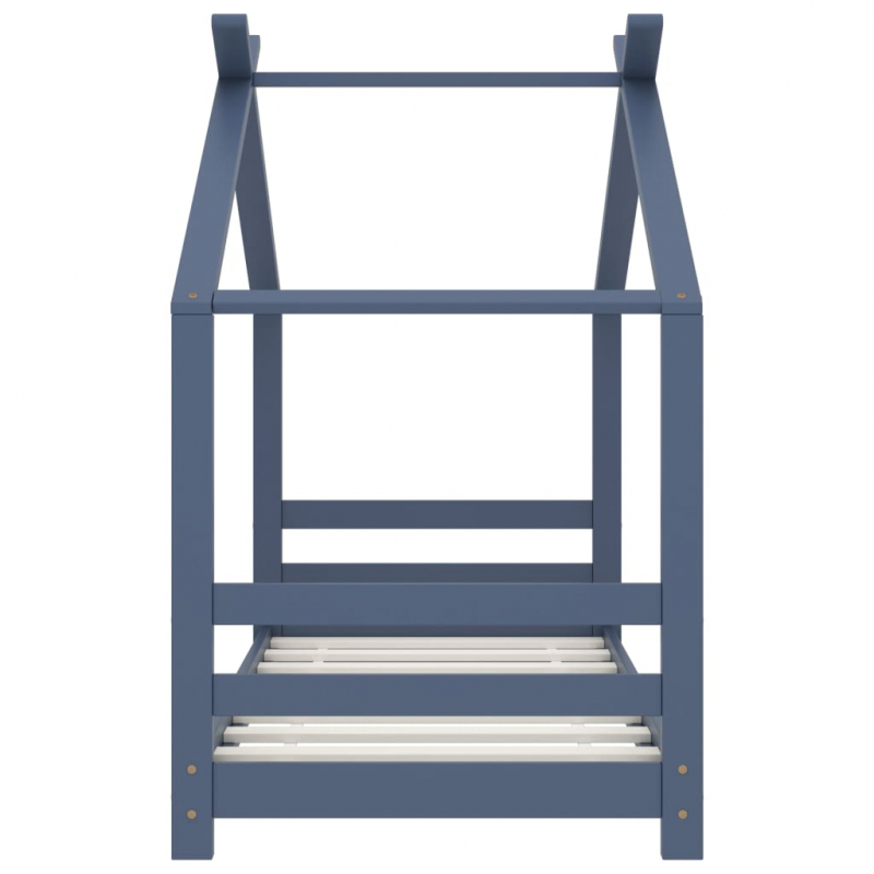 Kinder-Bettgestell Grau Massivholz Kiefer 70x140 cm