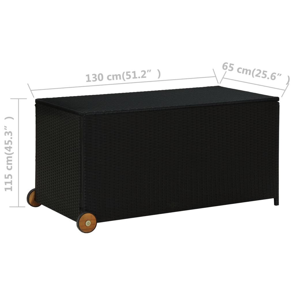 Garten-Auflagenbox Schwarz 120x65x61 cm Poly Rattan