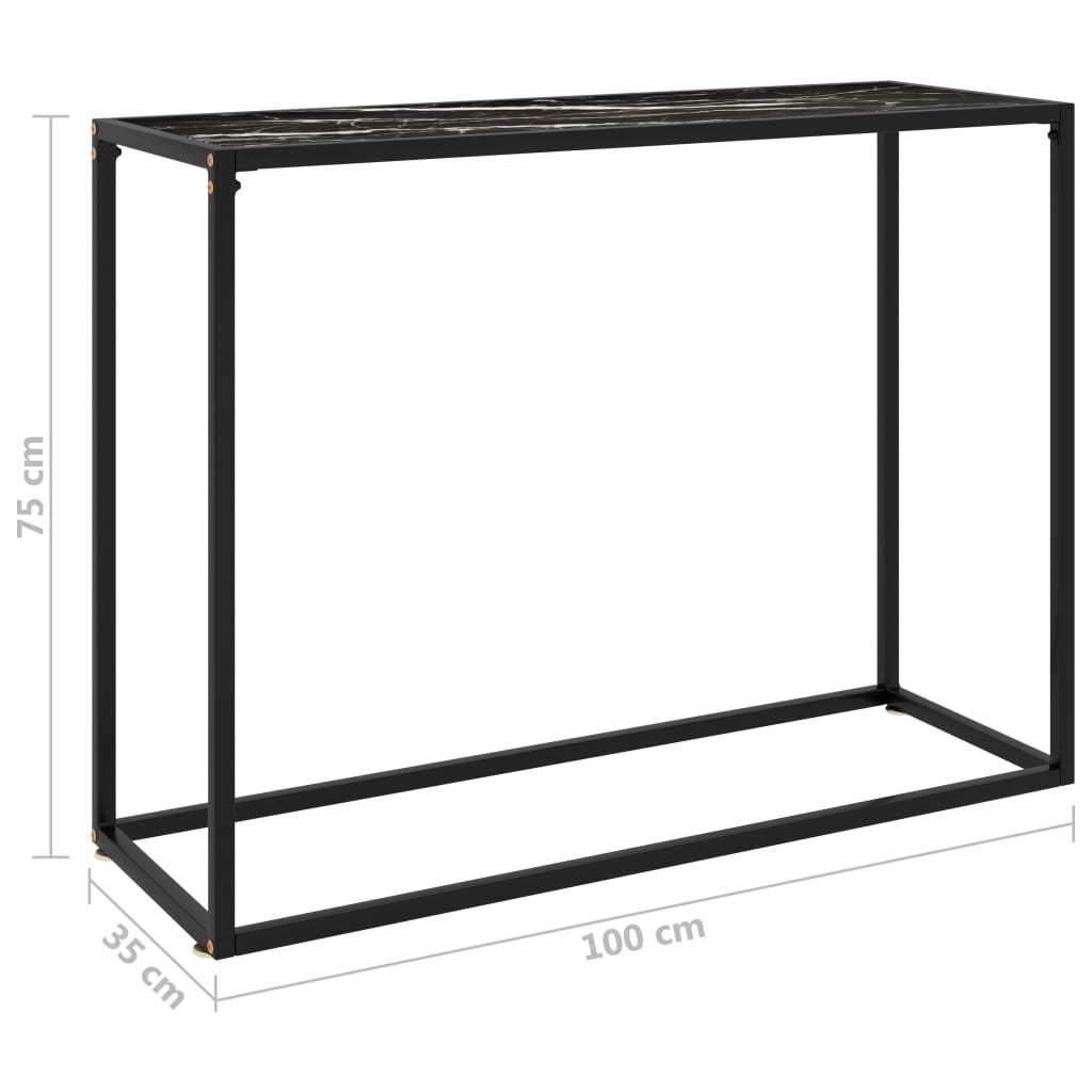 Konsolentisch Schwarz 100x35x75 cm Hartglas