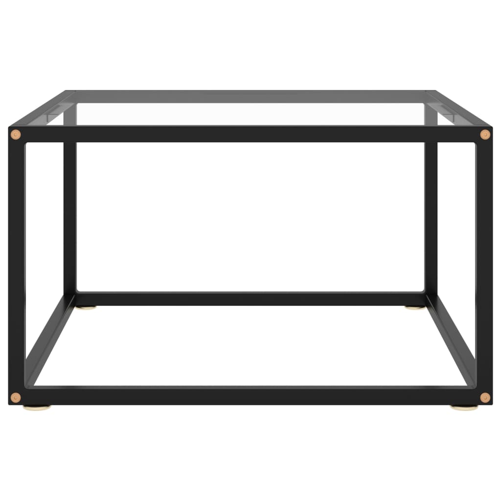 Couchtisch Schwarz mit Hartglas 60x60x35 cm