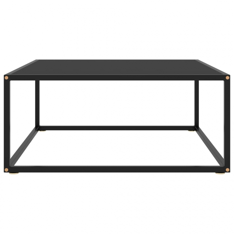 Couchtisch Schwarz mit Schwarzem Glas 80x80x35 cm