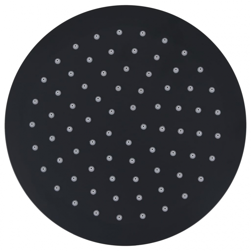 Regenbrause Edelstahl 20 cm Rund Schwarz