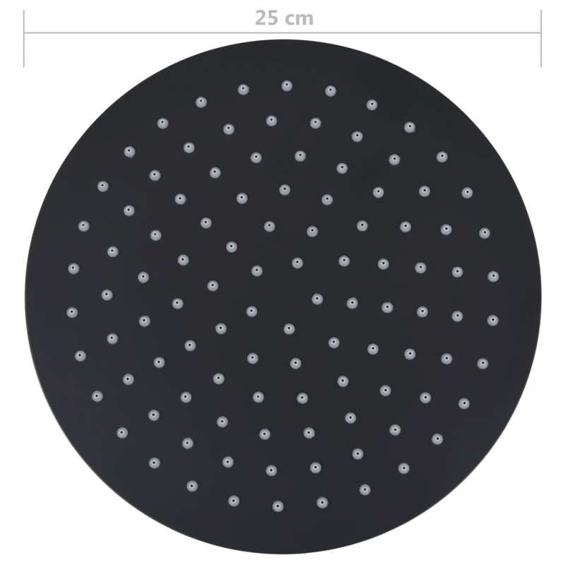 Regenbrause Edelstahl 25 cm Rund Schwarz