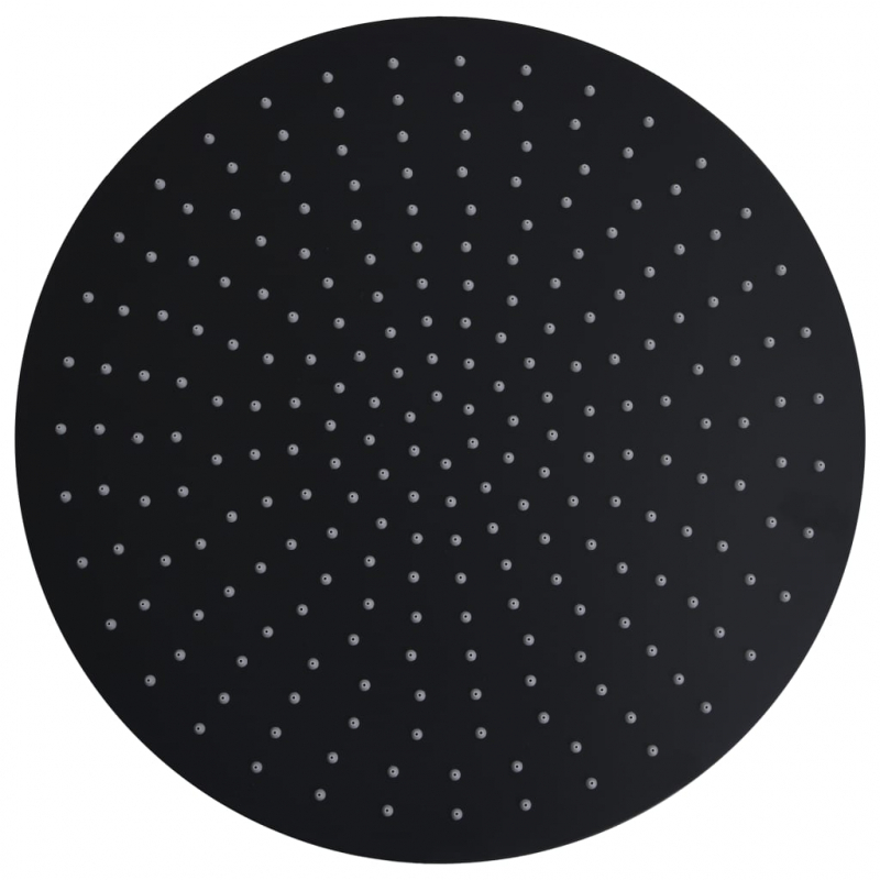 Regenbrause Edelstahl 40 cm Rund Schwarz