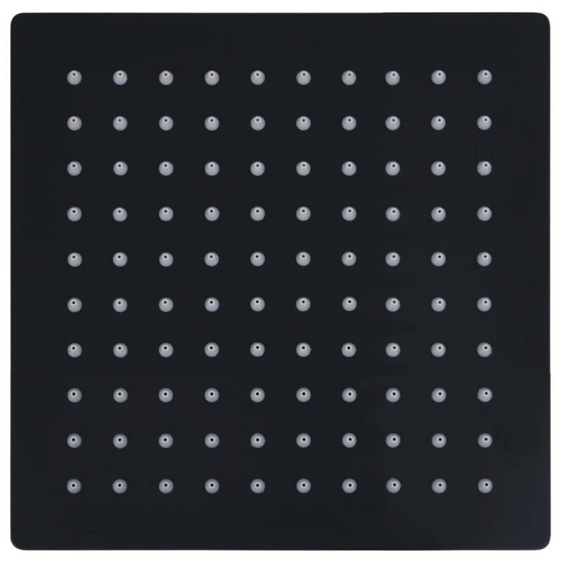 Regenbrause Edelstahl 20x20 cm Quadrat Schwarz