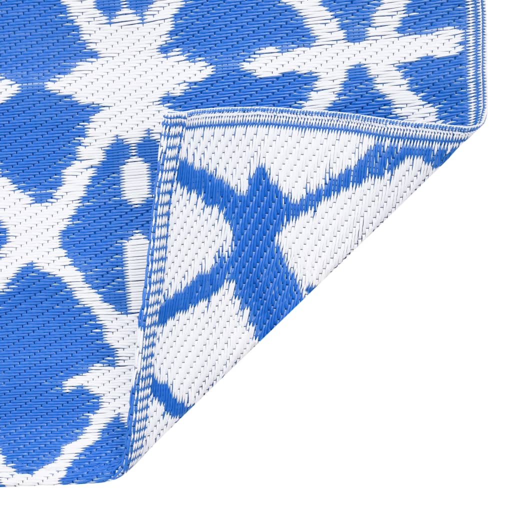 Outdoor-Teppich ARAKIL Weiß und Blau 80x150 cm PP