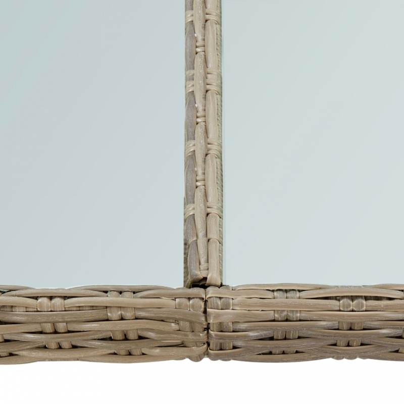Garten-Esstisch Braun 200x100x74 cm Glas und Poly Rattan