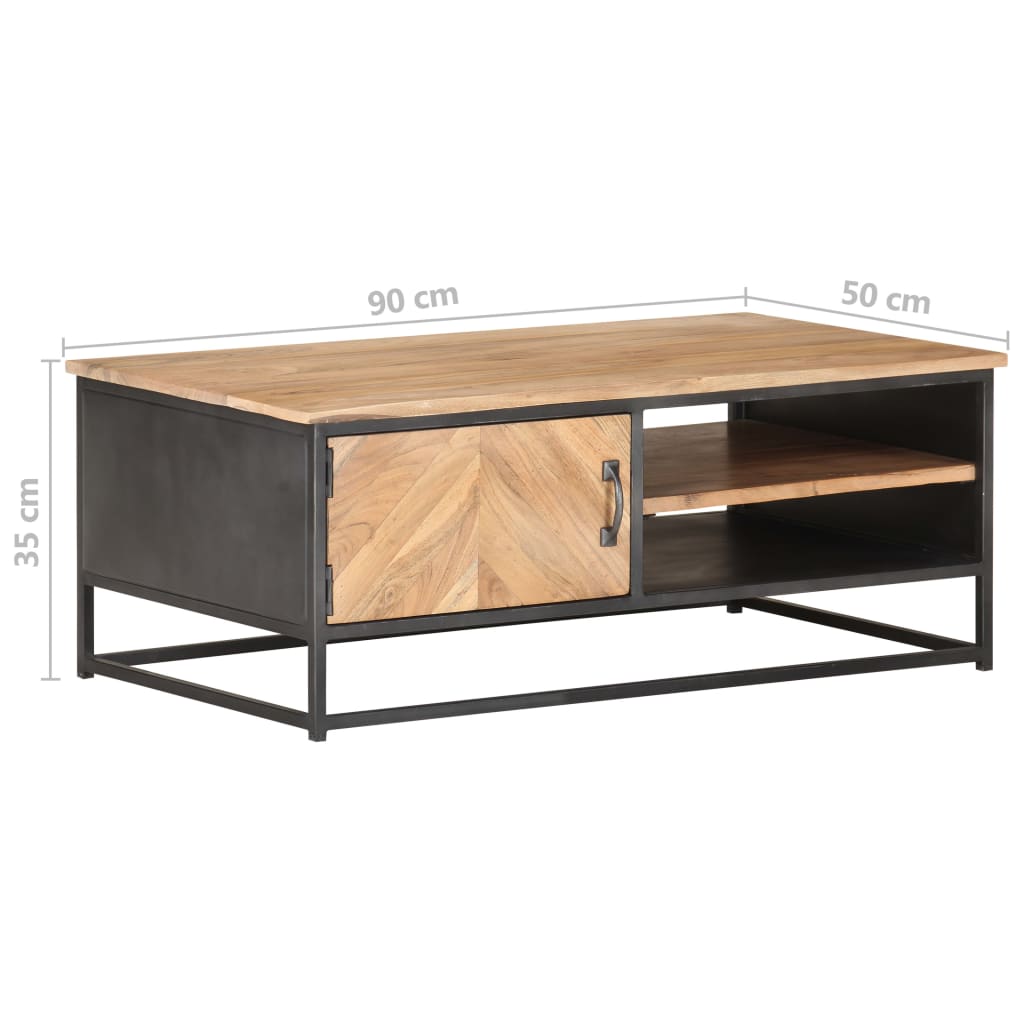 Couchtisch 90x50x35 cm Massivholz Akazie