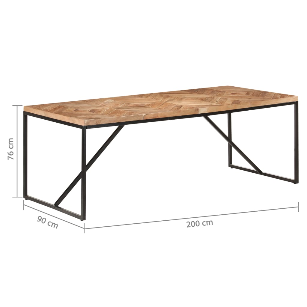Esstisch 200x90x76 cm Massivholz Akazie und Mango