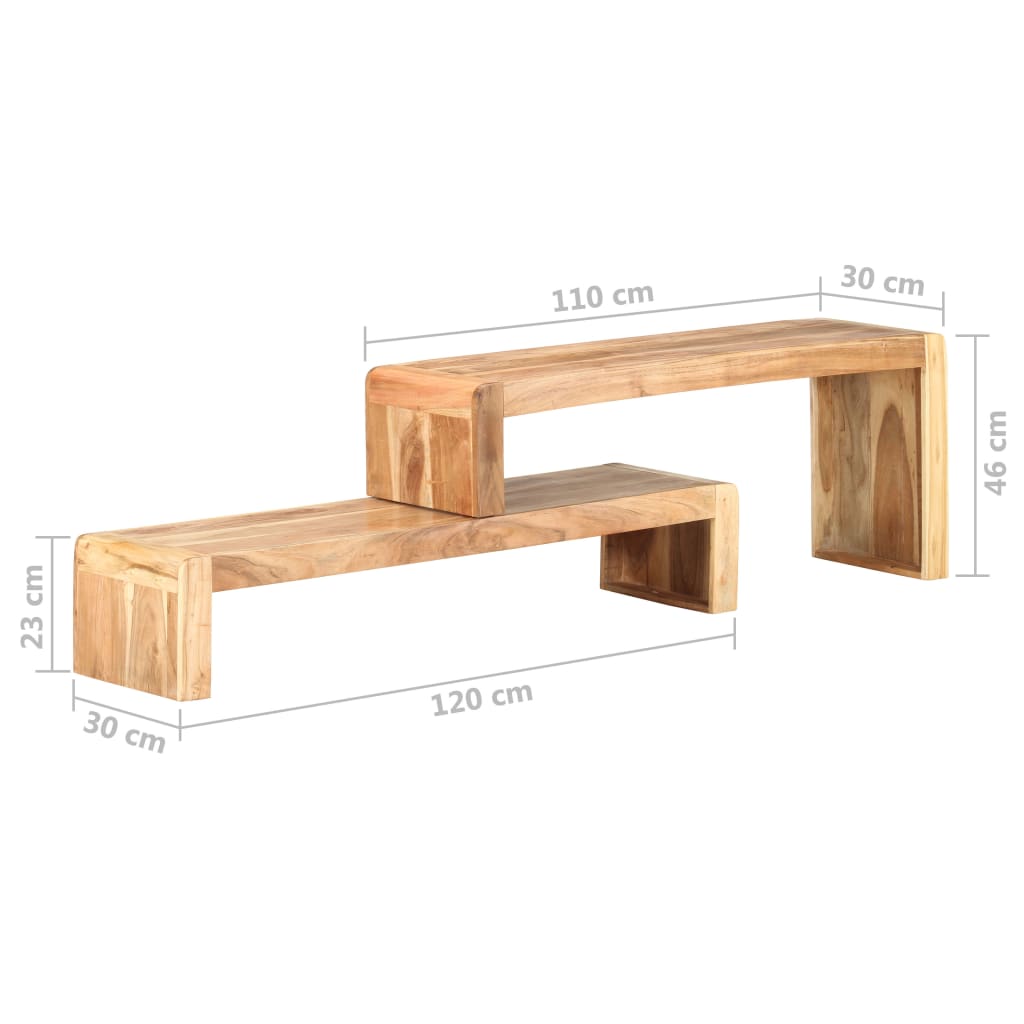 2-tlg. TV-Schrank Massivholz Akazie