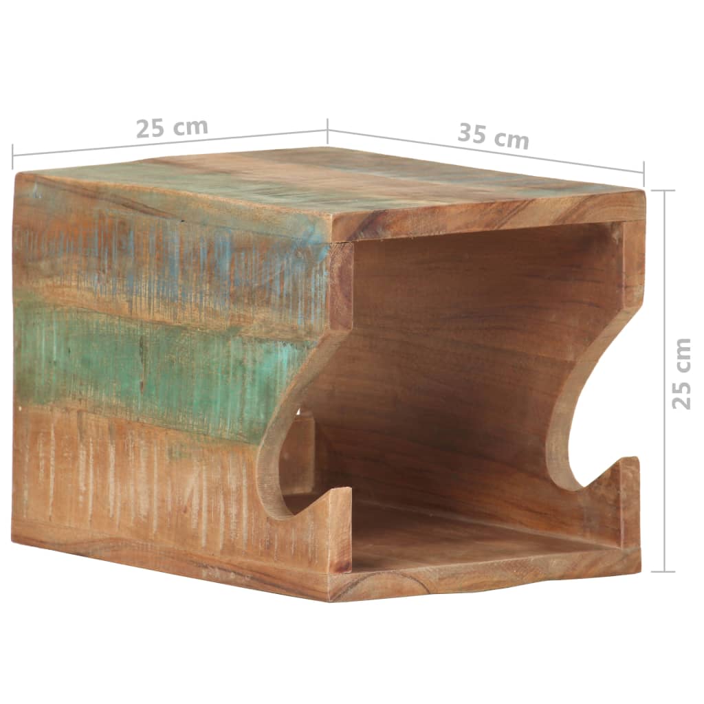 Wand Fahrradträger 35x25x25 cm Recyceltes Massivholz