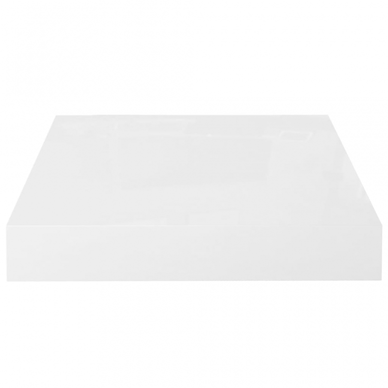 Schweberegale 4 Stk. Hochglanz-Weiß 23x23,5x3,8 cm MDF