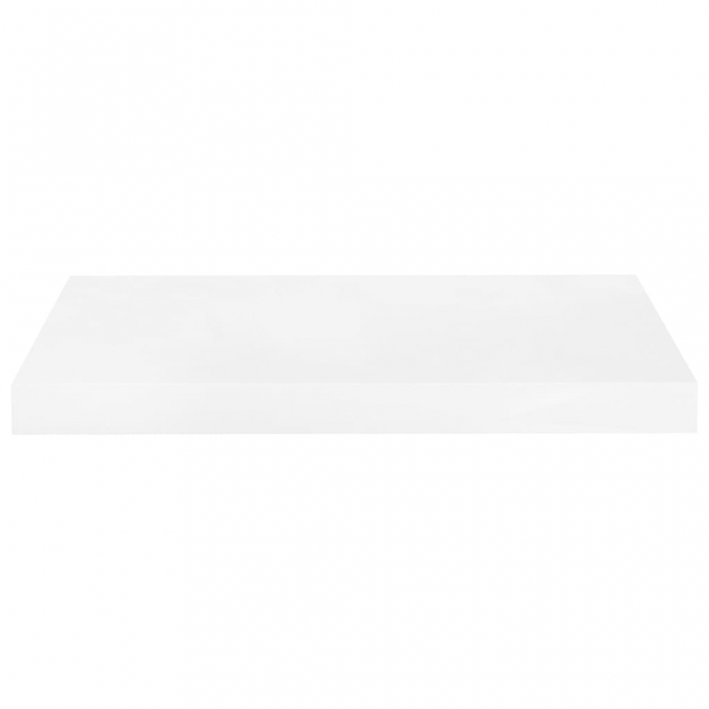 Schweberegale 2 Stk. Hochglanz-Weiß 50x23x3,8 cm MDF