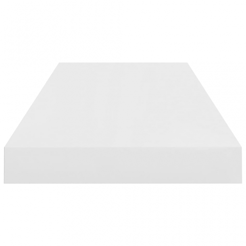 Schweberegale 2 Stk. Hochglanz-Weiß 60x23,5x3,8 cm MDF