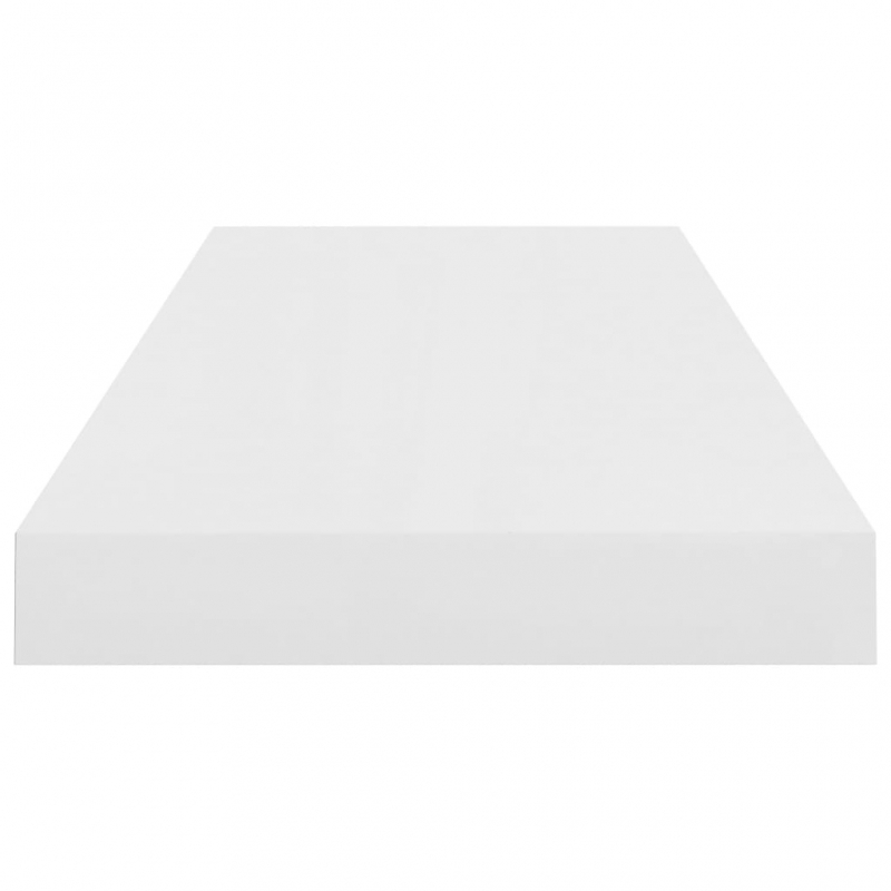 Schweberegale 4 Stk. Hochglanz-Weiß 60x23,5x3,8 cm MDF