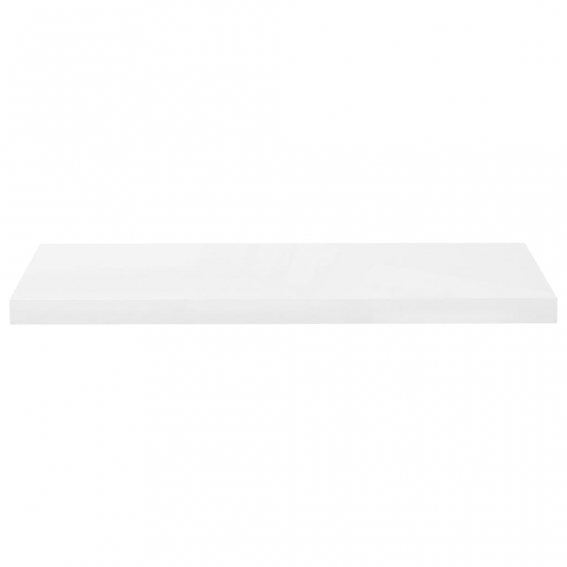 Schweberegale 2 Stk. Hochglanz-Weiß 80x23,5x3,8 cm MDF